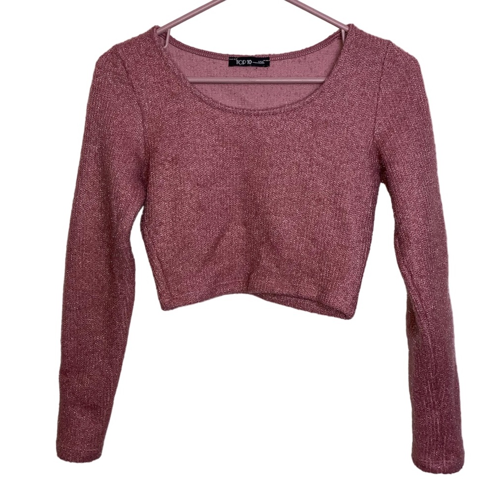 Cropped Pink Sweater Top Small